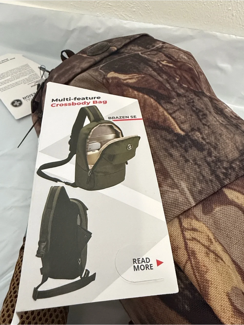 Camouflage Sling Crossbody Bag - Brown Camo Casual Carry